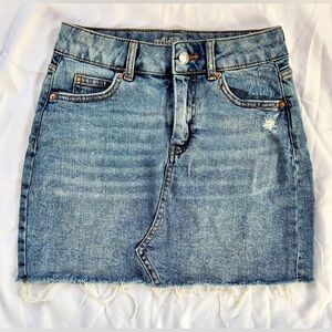 Wild Fable Distressed Blue Mini Skirt